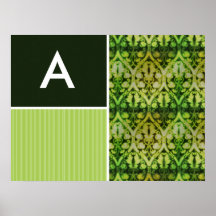 Motif vert vintage affiches