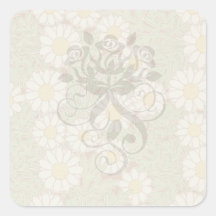 motif vintage de marguerite de marguerites de nouv autocollants carrés