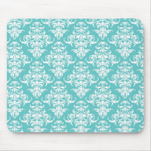 Motif vintage de papier peint de damassé bleue tapis de souris
