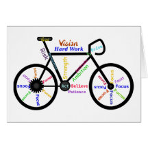 Motivational Bike, Cycle, Biking, Sport Words Greeting Cards