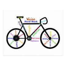 Motivational Bike, Cycle, Biking, Sport Words Post Card