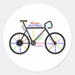 Motivational Bike, Cycle, Biking, Sport Words Round Sticker