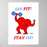 Motivational Inspirational Heart Fitness Poster posters