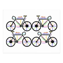 Motivational  Words about Bike Bmx Mountain Biking Post Card