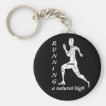 Motivational Words, Running - a Natural High Key Chain