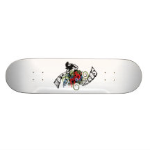 Moto Chaos Dirt Bike Rider Custom Skate Board