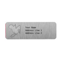 Motocross; Brushed Metal-look Return Address Labels