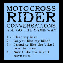 Motocross Conversations Funny Dirt Bike Poster Sig posters