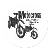 Motocross Father/Son Round Stickers