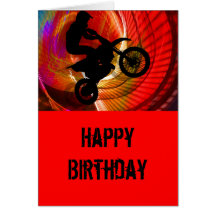 Motocross Light Streaks in a Windtunnel Greeting Cards