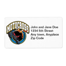 Motocross Logo Personalized Shipping Labels
