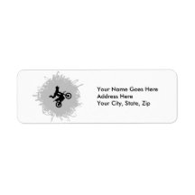 Motocross Scribble Style Return Address Labels