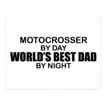 Motocrosser - World's Best Dad by Night Postcards