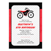 Motor Bike Birthday Personalized Invites