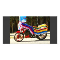 Motor Bike with Mexican Blanket