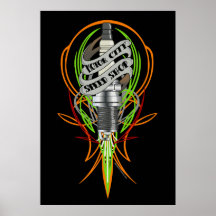 Motor City Speed Shop Sparkplug Poster