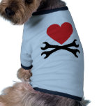 motor mechanic heart icon dog clothing