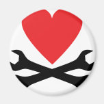 motor mechanic heart icon refrigerator magnets