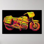 Motorbike, Gold,Golden Yellow on Black Back Posters
