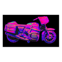 Motorbike, Pink on Black Back Business Card Template