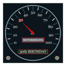 Motorbiking 30th Birthday Invitation