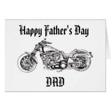 Motorcycle..1, PAPA heureux de fête des pères Cartes De Vœux