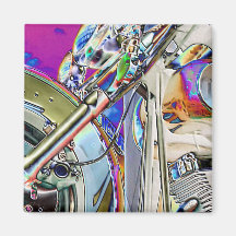 Motorcycle Abstract Refrigerator Magnet