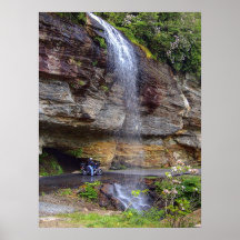 Motorcycle at Bridal Veil Falls Posters