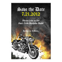 Motorcycle Biker Save the Date Announcement