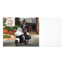 Motorcycle Cop on Patrol Picture Card