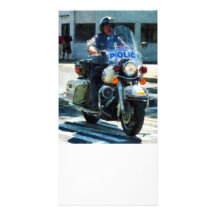 Motorcycle Cop Photo Card Template