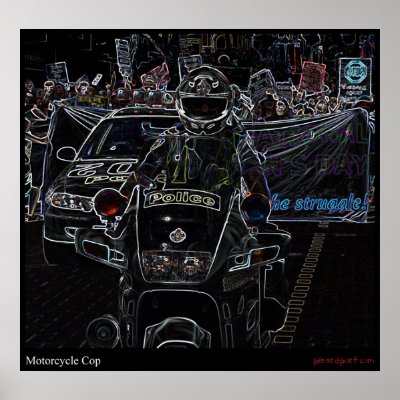 Motorcycle Cop Poster by pissedpoetcom