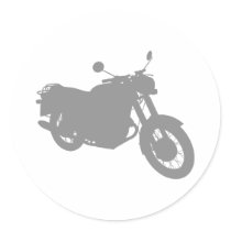 Motorcycle: Outline Profile: Round Sticker