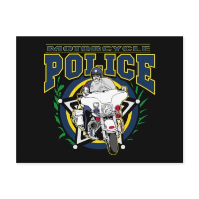 Motorcycle Police Post Card by LawEnforcementGifts