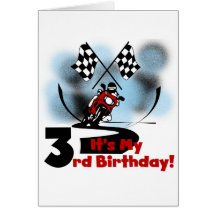 Motorcycle Racing 3rd Birthday Tshirts Greeting Card