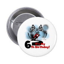Motorcycle Racing 6th Birthday Button