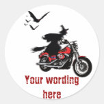 Motorcycle riding witch stickers - customize