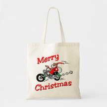 Motorcycle Santa Canvas Bag