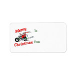 Motorcycle Santa Gift Tags Personalized Address Labels
