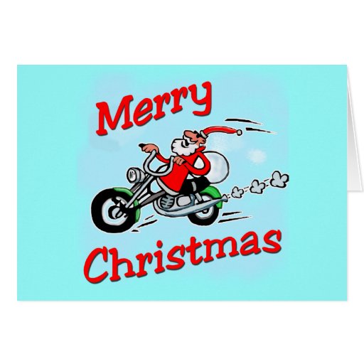 Motorcycle Santa Greeting Card