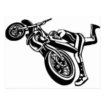 Motorcycle Stunt Postcard