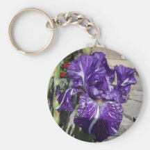 Mottled purple iris keychain