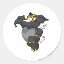 Mouffette d'Elephante Autocollant Rond
