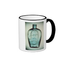 Mould-blown masonic flask coffee mug