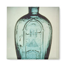 Mould-blown masonic flask refrigerator magnet