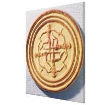 Mould depicting four warriors stretched canvas print