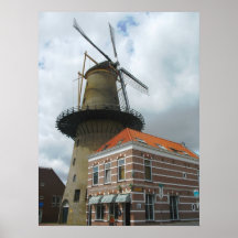 Moulin à vent de la Hollande dans la copie d'affic
