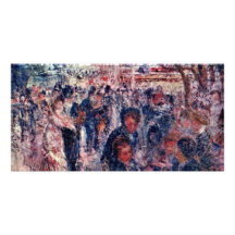 Moulin De La Galette Sketch By Pierre-Auguste Photo Card Template