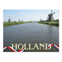 Moulins à vent de la Hollande le long de carte pos