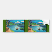 Mount Fuji Japanese Woodblock - Beautiful Bumper Stickers